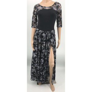 Revolution Black Gray Lace With Attached Briefs Dance Costume Dress Adult M